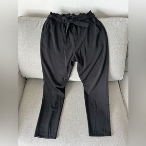 Black polyester dress pant.